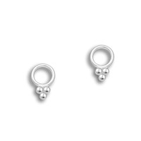 Zilveren oorknopjes circle triple dot Zilveren oorknopjes circle triple dot