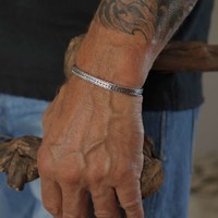 Zilveren heren armband flat Zilveren heren armband flat
