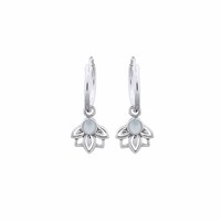 Zilveren oorbellen hoop Lotus Mother of pearl Zilveren oorbellen hoop Lotus Mother of pearl
