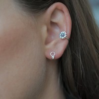 Zilveren oorknopjes circle triple dot Zilveren oorknopjes circle triple dot