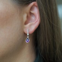 Oorstekers diamonds life Paars Oorstekers diamonds life Paars