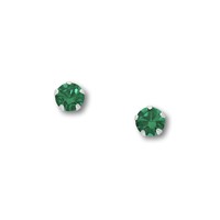 Zilveren oorknopjes Crystal green Zilveren oorknopjes Crystal green