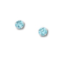 Zilveren oorknopjes Crystal sky blue Zilveren oorknopjes Crystal sky blue