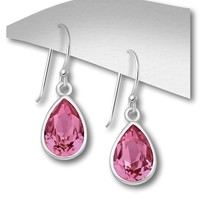 Zilveren oorbellen Crystal roze Zilveren oorbellen Crystal roze