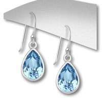 Zilveren oorbellen Crystal skyblue Zilveren oorbellen Crystal skyblue