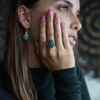 Zilveren ring met Smaragd Lusa Zilveren ring met Smaragd Lusa