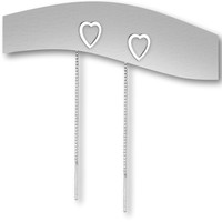 Zilveren ear threaders hart Zilveren ear threaders hart