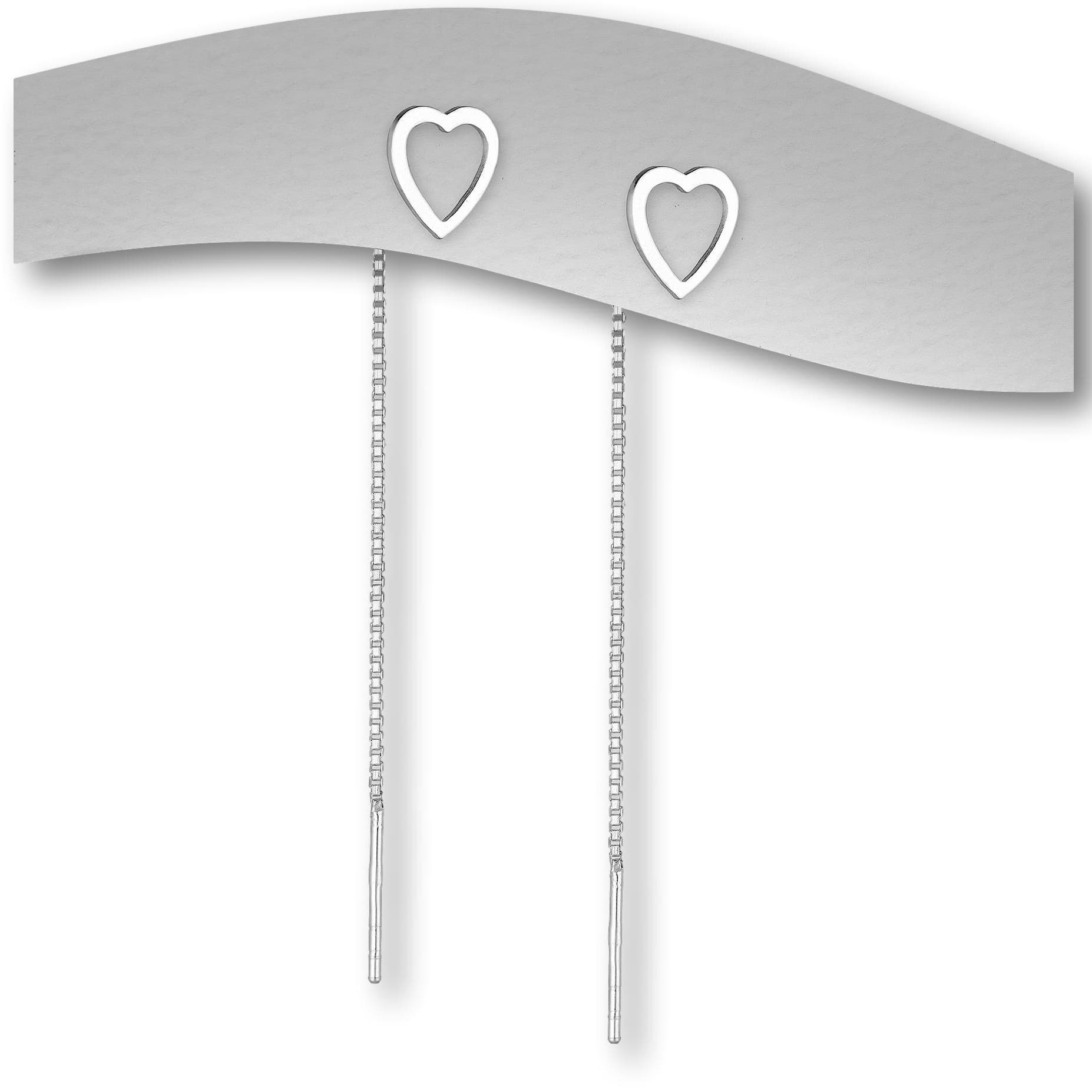 Verandert in over het algemeen naam Zilveren ear threaders hart - Leelavadee Jewelry