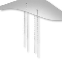 Zilveren mininal bar ear threaders Zilveren mininal bar ear threaders