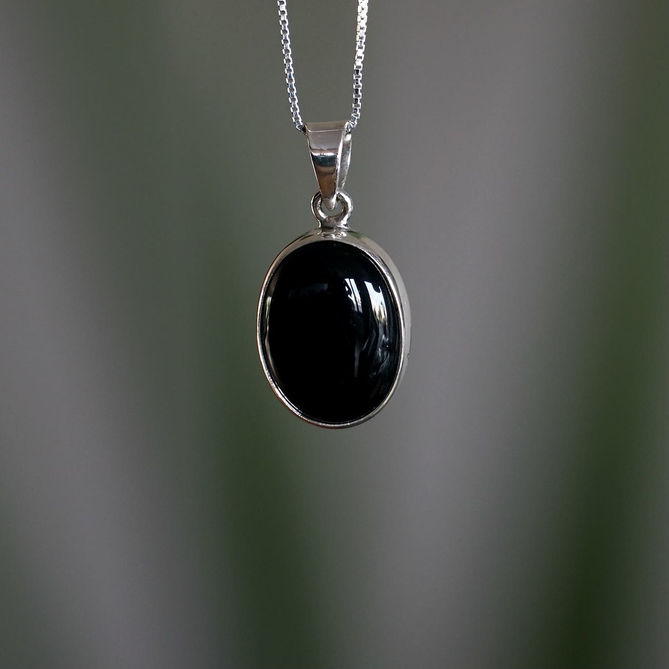 accessoires grind Zwart Zilveren Black Onyx hanger - Leelavadee Jewelry