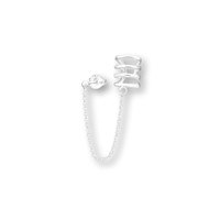Zilveren chain earcuff Quattro Zilveren chain earcuff Quattro