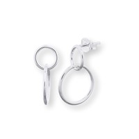 Zilveren oorstekers double ring Zilveren oorstekers double ring