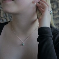 Zilveren ketting Smaragd Zilveren ketting Smaragd