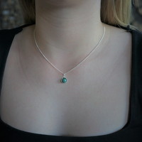 Zilveren ketting Smaragd Zilveren ketting Smaragd
