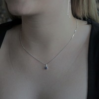 Geboortesteen zilveren ketting Geboortesteen zilveren ketting