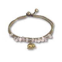 Enkelbandje Rozenkwarts olifant Enkelbandje Rozenkwarts olifant