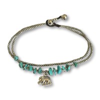 Enkelbandje olifant turquoise blauw Enkelbandje olifant turquoise blauw