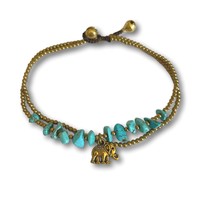 Enkelbandje olifant turquoise blauw Enkelbandje olifant turquoise blauw