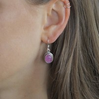 Zilveren oorbellen Pink Moonstone Zilveren oorbellen Pink Moonstone