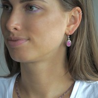 Zilveren oorbellen Pink Moonstone Zilveren oorbellen Pink Moonstone