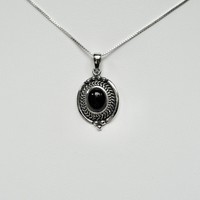 Zilveren Black Onyx hanger Mirah Zilveren Black Onyx hanger Mirah