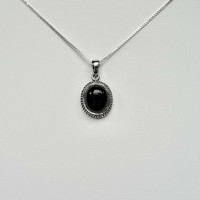 Zilveren Black Onyx hanger Salina Zilveren Black Onyx hanger Salina