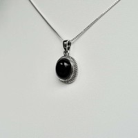 Zilveren Black Onyx hanger Salina Zilveren Black Onyx hanger Salina