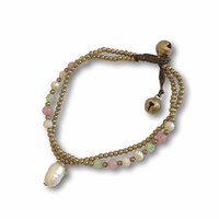 Armbandje zoetwaterparel pastel Armbandje zoetwaterparel pastel