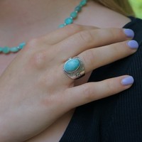 Ring met Turquoise steen Ghale Ring met Turquoise steen Ghale