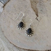 Zilveren Black Onyx oorbellen Zilveren Black Onyx oorbellen
