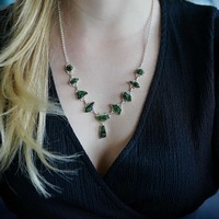 Zilveren collier groene Granaat Zilveren collier groene Granaat