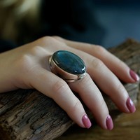 Zilveren Labradoriet ring Anello XL Zilveren Labradoriet ring Anello XL