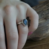 Zilveren Labradoriet ring Gisela Zilveren Labradoriet ring Gisela