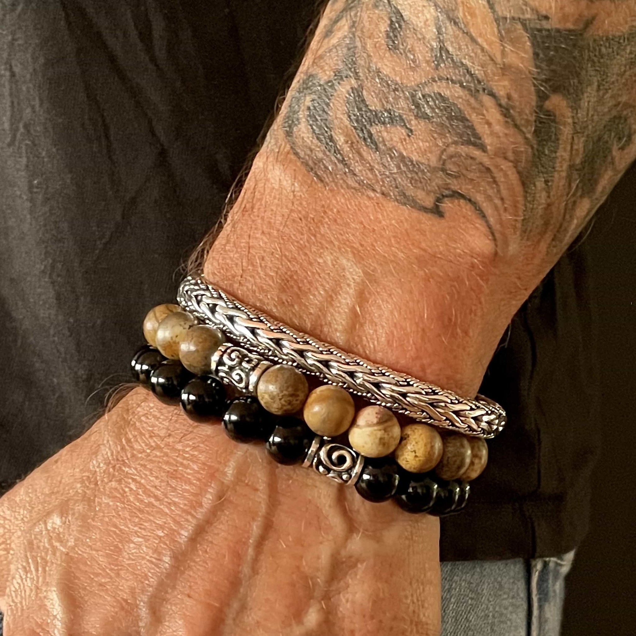 per ongeluk Tot Korst Zilveren Bali style heren armband Eddy - Leelavadee Jewelry