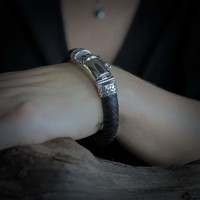 Zwart leren Bali armband Denise Zwart leren Bali armband Denise