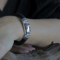 Zwart leren Bali armband Denise Zwart leren Bali armband Denise
