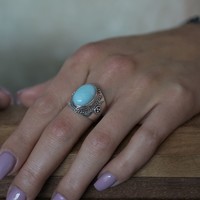 Ring met Larimar steen Ghale Ring met Larimar steen Ghale