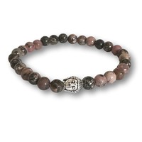 Kralen armband Rhodoniet Boeddha Kralen armband Rhodoniet Boeddha
