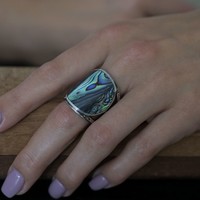 Zilveren Boho ring Abalone Zilveren Boho ring Abalone