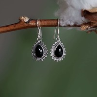 Zilveren oorbellen Black Onyx Mahala Zilveren oorbellen Black Onyx Mahala