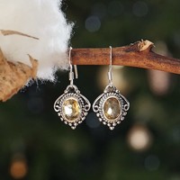 Zilveren Bohemian Citrien oorbellen Zilveren Bohemian Citrien oorbellen