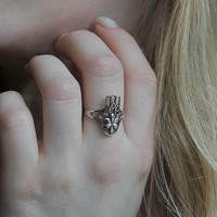 Zilveren ring Hamsahand Halina Zilveren ring Hamsahand Halina