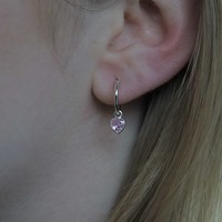 Hoop oorringen hartjes roze Hoop oorringen hartjes roze