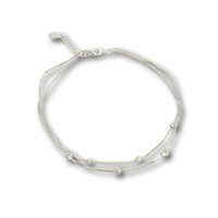 Zilveren enkelbandje crystal white Zilveren enkelbandje crystal white