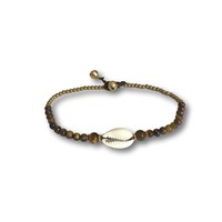 Enkelbandje schelpje tiger-eye Enkelbandje schelpje tiger-eye