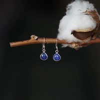 Zilveren oorbellen blauwe Saffier Avin Zilveren oorbellen blauwe Saffier Avin