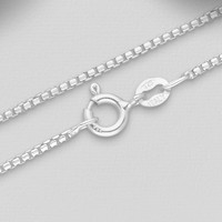 Zilveren ketting box schakel 1mm Zilveren ketting box schakel 1mm
