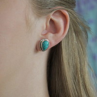 Zilveren oorknoppen Turquoise Zilveren oorknoppen Turquoise