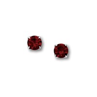 Zilveren oorknopjes Crystal granaat rood Zilveren oorknopjes Crystal granaat rood