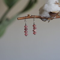 Edelsteen oorbellen Boho Rhodochrosiet Edelsteen oorbellen Boho Rhodochrosiet